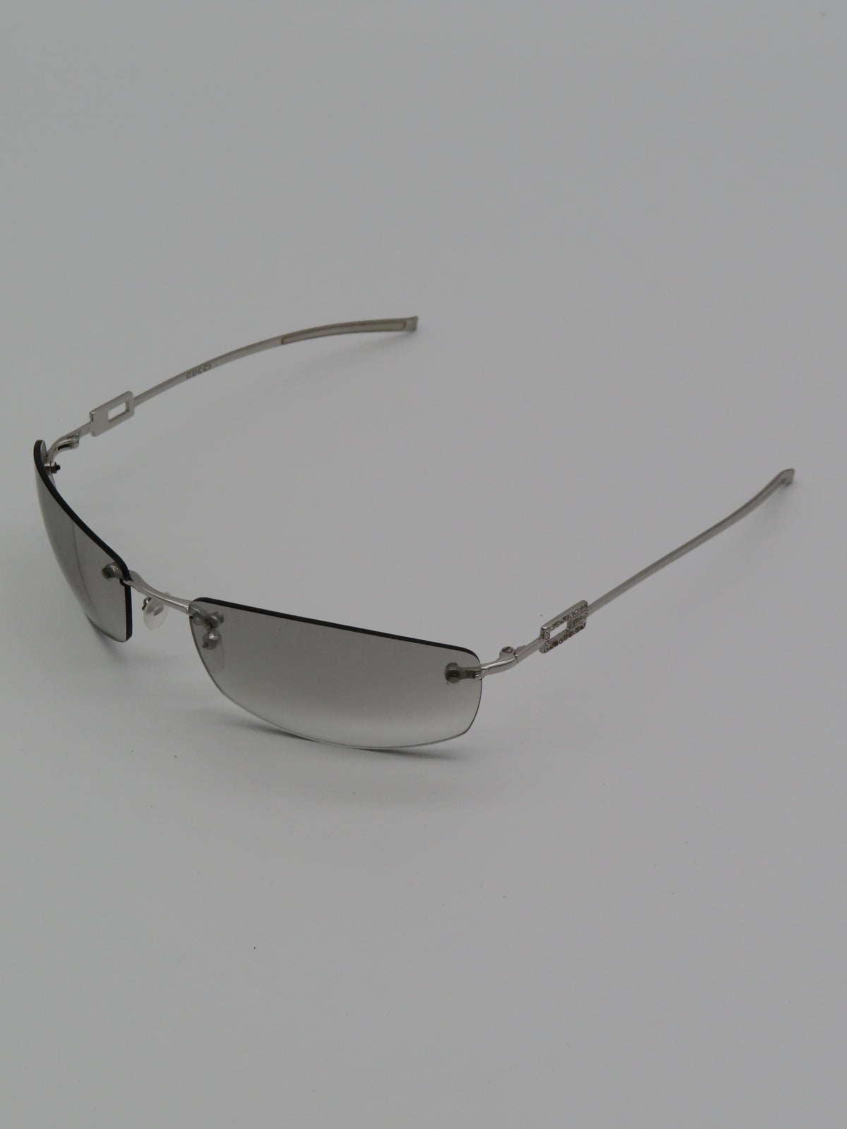 Gucci Rimless Strass Sunglasses Silver