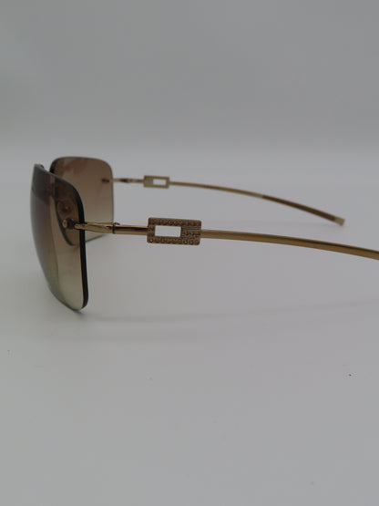 Gucci Rimless Strass Sunglasses Gold