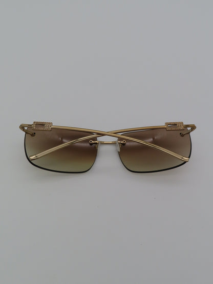 Gucci Rimless Strass Sunglasses Gold