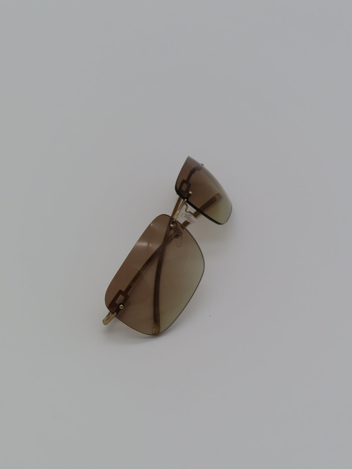 Gucci Rimless Strass Sunglasses Gold